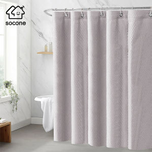 Socone Luxury 5 Star Quality Shower Curtain Waterproof Non-transparent Makapal Including Shower Rings 180x180CM 70x70inches