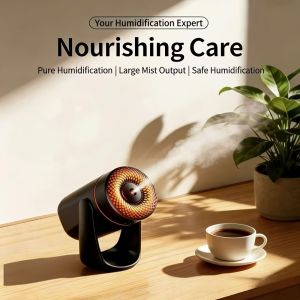 MIIQNUS 360 ° Xoay chuyển Máy tạo độ ẩm điện Lượng sương mù cực lớn Hoạt động yên tĩnh Máy tạo sương mù mini Hiện đại Nhỏ gọn Đèn ngủ nhiều màu sắc dành cho phòng có điều hòa