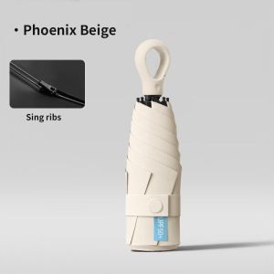 SFS*Ultra-Light Mini Pocket Umbrella with Hook Anti UV Protection Fold Sunshade Rain Dual-use Mini Foldable Rain/Sun Shade Mini Ring Buckle Handle Anti UV Protection Umbrella