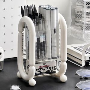 UDIEOA Large Capacity Pen Holder Multi-function Simple Stationery Organizer Makeup Brushes Holder Tabletop Storage Pen Storage Box Student