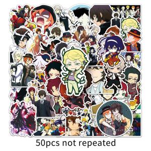 50pcs Bungou Stray Dogs Anime Sticker DIY Fashion Luggage Laptop Skateboard Waterproof Decoration Sticker