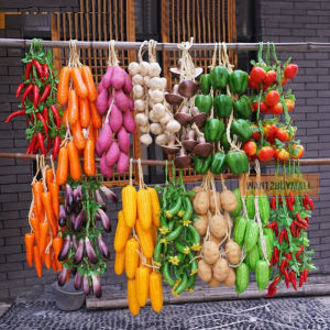 UMI Artificial Simulation Food Vegetables Fake String Chili Pepper Fruit Photography Props Decoration Buah Hiasan Wall Art