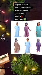 Jubbah budak kain Fiona Dot.Promosi Hebat.New Peten ini.Jubbah Budak Perempuan Long Dress.Harga Murah Ja.Fast Delivary.