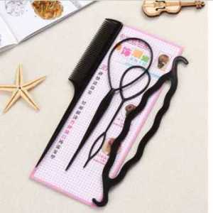 ARAFURA - 4 BH/Set Aksesori Penata Rambut Ajaib 3 Jenis Alat Pengeriting dan Penata Rambut Pin Sanggul Rol 3 Jenis