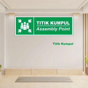 Sticker Sign Rambu Jalur Evakuasi MDF 30x10cm Tebal 6mm – Tahan Lama
