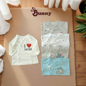 Bunnybaby - Combo 5 áo cột dây sơ sinh cao cấp Bunny cho bé 3-5kg ( mẫu ngẫu nhiên)