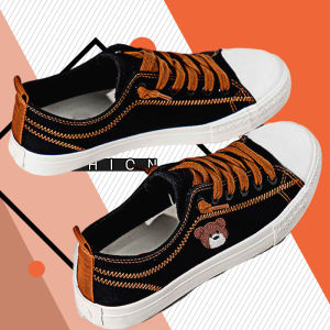 SQshop ไม่ต้องกลัวโป๊ะเลยย รองเท้าผ้าใบสไตล์คลาสสิค ดีไซน์เรียบง่ายแต่น่ารัก แมทซ์ลุควันสบายๆ ก็รอด