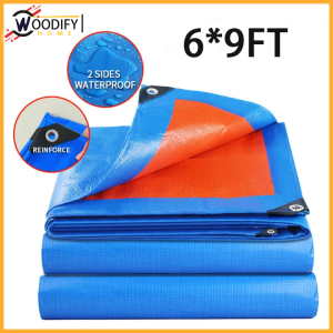 Woodify Trapal waterproof makapal Canopy heavy duty outdoor portable tarpaulin PE roll up roll down sale tolda rain cover big bubong anti storm trapal for tricycle tols