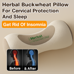 Herbal Pillow Traction Pillow Cervical Spine Protection Buckwheat Sleep Aid Pillow 护颈椎助睡眠草本荞麦枕