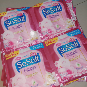 16 Pcs SoSoft Deterjen Cair 80ML Renceng Beli 3 Gratis 1