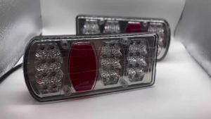 1 Set 12V LED 5 Functions Truck Trailer Tail Light Rear Stop Brake Light Turn Signal Number Plate Reflector Lamp 5 Core Caravan Tail Light
