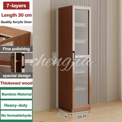 Almari Buku Bertutup Pintu Transparent Bookshelf Display Cabinet Material Kayu 书柜
