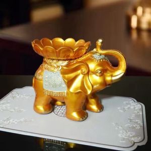 Tượng Voi dâng quả voi trang trí ban thờ thần tài phòng khách phòng làm việc.....