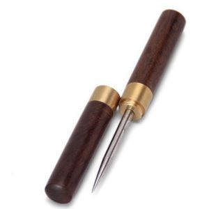 Brightbling Stainless Steel Ice Pick Cocktail Ice Breaking Supplies with Wooden Handle and Sheath Kitchen Bar Tool
