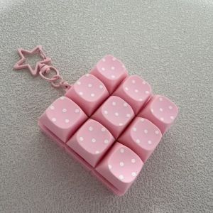 JIMEIXIAN01 Button Keycap Fidget Keychain Polka Dot Pattern 3/4/6/9 Keys Bag Pendants Stress Relief Finger Keyboard Toy for Adult Kid