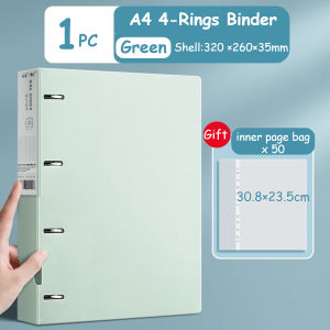 A4 folder punching binder four-hole clip file folder Clear Sheet Protectors Book 4-Ring Loose Leaf Binder Folder Pink