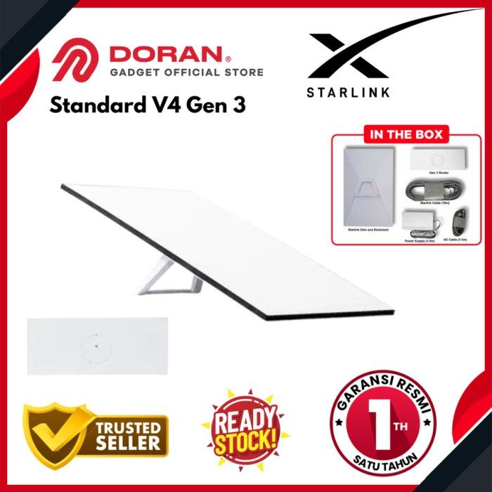 Starlink Standard V4 Gen 3 Satelite Kit Antena Dual Wi-Fi Wifi 6 Router ...