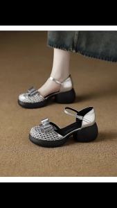 New Chinese-style extremely stylish and comfortable hollow-out woven closed-toe sandals for women Summer 2026 model.
