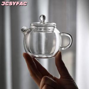 JCSYFAC 150ml 5oz Mini rõ ràng Glass ấm trà cao Borosilicate cho đồ uống nóng ấm trà cho một người sử dụng Kung Fu trà cho nhà văn phòng quán cà phê