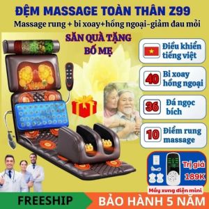 Đệm Massage Toàn Thân Da Cao Cấp Zlife Nệm Massage Ngọc Bích Xoa Bóp Giảm Đau Mỏi Phục Hồi Sức Khỏe