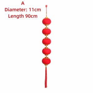 NAELIN Vải nhung Dây đèn lồng Trung Quốc Đỏ Họa tiết in dây chuyền hình đèn lồng Trung Quốc. Quà tặng dây chuyền Đèn lồng mừng năm . Tết Nguyên Đán