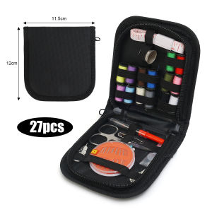27pcs/set Portable Sewing Kit Set with Threads Needles Scissors Tape Measure for Handcraft Embroidery Home Travel Sewing Tool