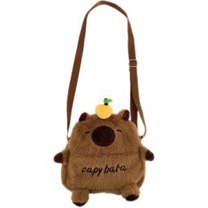 Taidu Lady túi vải nhung phim hoạt hình dễ thương capybara Túi đeo chéo bằng vải lông phong cách ôm mềm mại