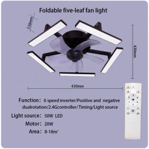 Luxury Nordic Fan Ceiling Light With Remote Control LED Source Mute Feature for Dining & Living Room Bedroom
