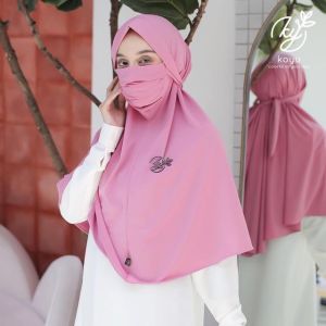 Koyu Hijab Bergo Jersey instan Alana Mask Best Seller