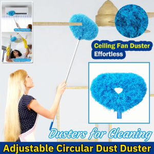 Circular Fan Duster for Dust Removal and Sweeping / Portable Ceiling Fan Cleaning Duster / Adjustable Telescopic Household Dusting Cleaning Brush