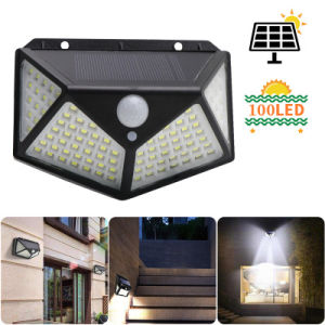 100 LED Solar Lights Outdoor Lighting Wireless Motion Sensor Lights IP65 Waterproof 270 Wide Angle Security Wall Lights with 3 Modes for Yard Stairs Garage Fence Porch