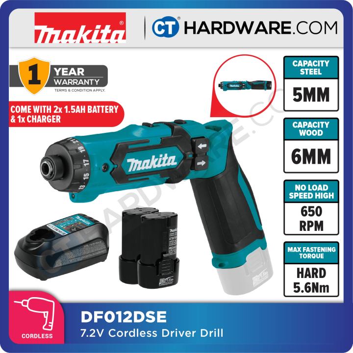 Makita DF012DSE 1/4" Cordless Driver / Drill (Set) Lazada