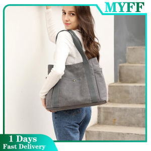 Japan Canvas Multi Pocket Tote Casual Shoulder Bag Gentle Womens Handbags tote bag with zipper