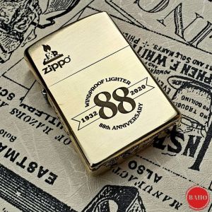 Bật Lửa Zippo Kỷ Niệm 88 Năm Mộc Đáy Ngược Đời La Mã XIII Đồng Nguyên Khối ( Tặng Kèm Phụ Kiện )