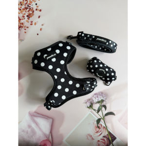 [Bundle Set] Black Polka | Red Cherry | Strawberry Milk Set - Harness + Leash OR Dog Harness + Leash + Poop Bag Holder