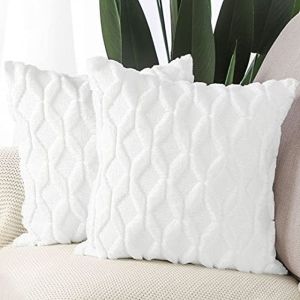 Plush Pillow Covers Solid Color Cushion Case Decorate Sofa Home Party Soft Square Pillowcase