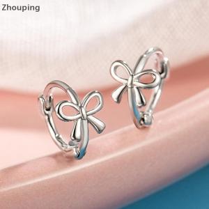 【ZP】 Flash Sale Cute 1Pair Korean Style Simple Bowknot Small Studs Earrings Fashion Exquisite Bow Ear Hoop For Women Ear Jewelry Accessories