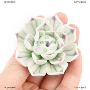 [COD] tunyunguoji ที่จุดธูปเซรามิกที่วางแบบแท่งที่รองดอกบัวรู1 3ธรรมชาติ