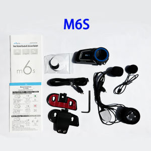New Maxto M6S Motorcycle Mesh Intercom Group 8 Riders 1KM Automatically Re-connect Bluetooth 5.0 Intercom Audio Mixing With Music Sharing/Navigation/FM Helmet Headset IP67