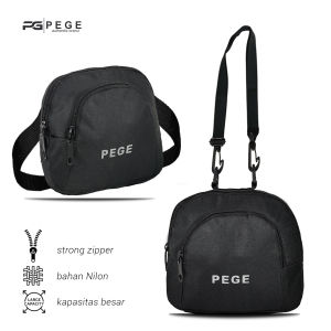 Pege 8863 - Tas Selempang Korea Style Slempang Pria Keren Murah Slingbag Bahu Mini Distro