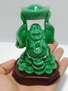 Tượng Phật Di Lặc nâng thỏi vàng cao 12cmtượng mạ màu đồng xanh ngọc mang đến may mắn tài lộc sức khỏe và là biểu tượng của sự sung túc về tiền bạc