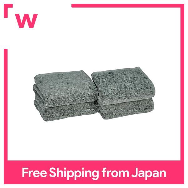 MUJI Plump Pile Face Towel, set of 4, 34 x 85 cm, green/soft 83429508