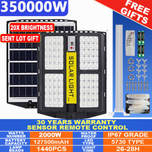 solar street light outdoor waterproof IP68 350000W 300000W 200000W LED light stable lighting heavy duty spotlight led lamp garden flower lights high power motion sensing solar lights with solar panel