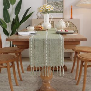 Tassel Table Runner / Taplak Meja Makan Tamu Rajut Renda Scandinavian