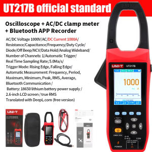 UNI-T Clamp Meter Oscilloscope UT217A UT217B 600A/1000A AC DC Current Clamp Digital Multimeter NCV Bluetooth Function Analog Bandwidth Waveform Frequency Measurement