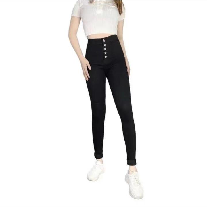 High%20Quality%20Women's%20Fashion%20Stretchable%205%20Buttons%20Jeans%20High%20Waist%20Skinny%20Pants%20Stretchable%203Different%20Colors%20Available%20-%20Image%203