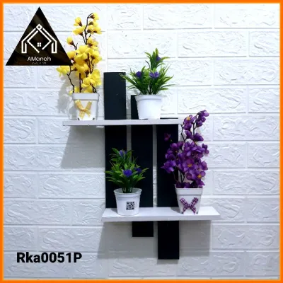 RAK DINDING MINIMALIS ANGKLUNG RKA060 - RAK KAYU PAJANG GANTUNG