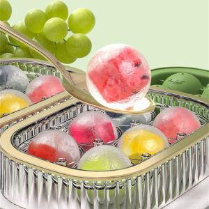 Ice Balls Hockey Mold Whiskey Cocktail Ball Maker Round Ice Cube Tray with Lid Ice Tray Box for Freezer Kitchen Tool