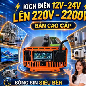 Kích Điện Ắc Quy 12V Ra 220V – Công Suất 2200W Sóng Sin Chuẩn Siêu Bền