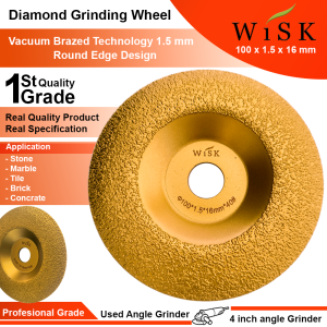 diamond Flexible poles Round type mata gerinda poles diamond grinding wheel Round vacuum brazed ukuran 4 inch